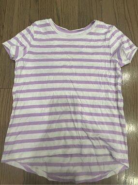 Member’s Mark Girls Purple & White Striped Shirt Size 7/8 Casual Tee